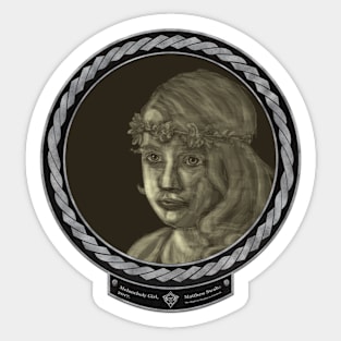 Melancholy Girl (frame silver celtic rope black) Sticker